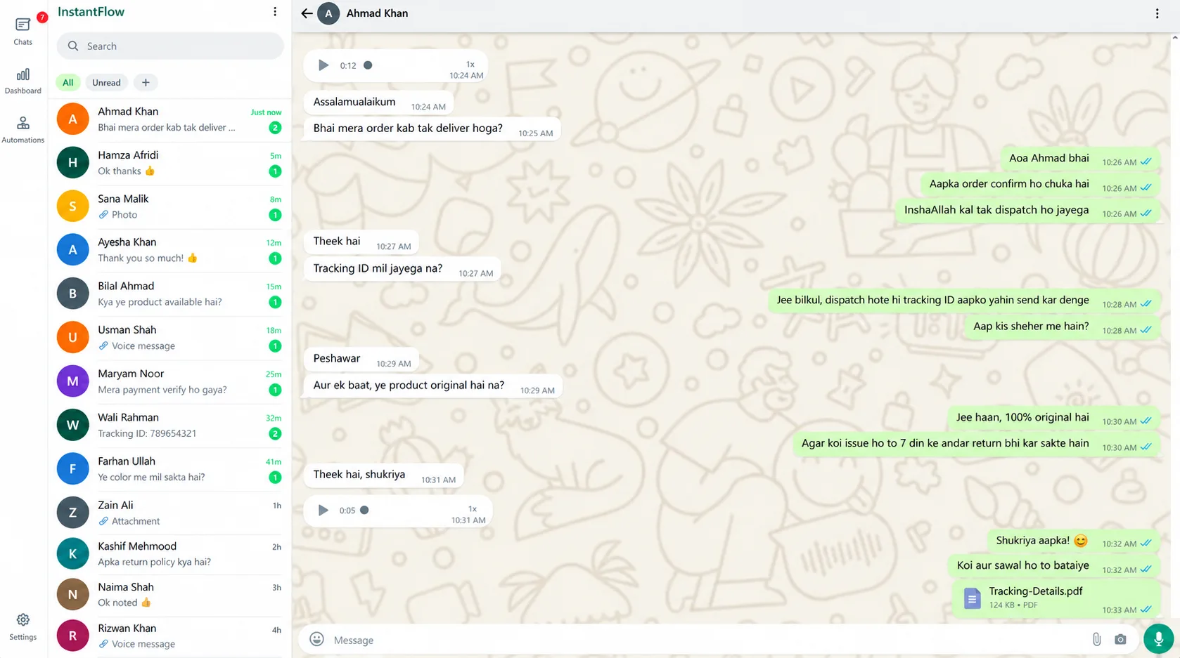 InstantFlow Multi-Agent Live Chat Inbox